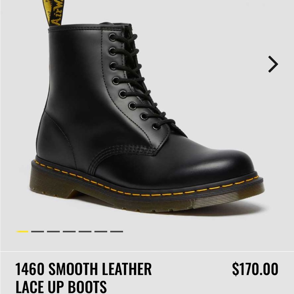 1460 SMOOTH LEATHER LACE UP BOOTS Dr martens